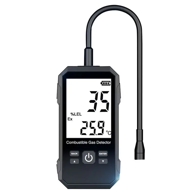 ABZZ-Analyzer Methane Combustible Natural Tester Gas Leak Sensor Sound Double Alarm LCD Alcohol Gas Leak Sensor