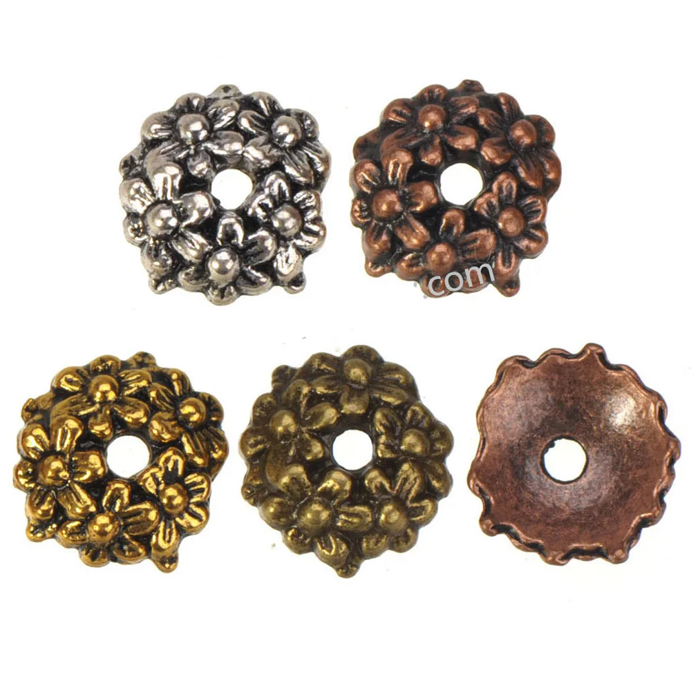 12ad Caps Braccialetti fatti a mano Orecchini Charms Artigianato Fiore Oro Argento Cadmio Piombo gratuito Cappello fai da te di gioielli in lega Make Up 70 pezzi