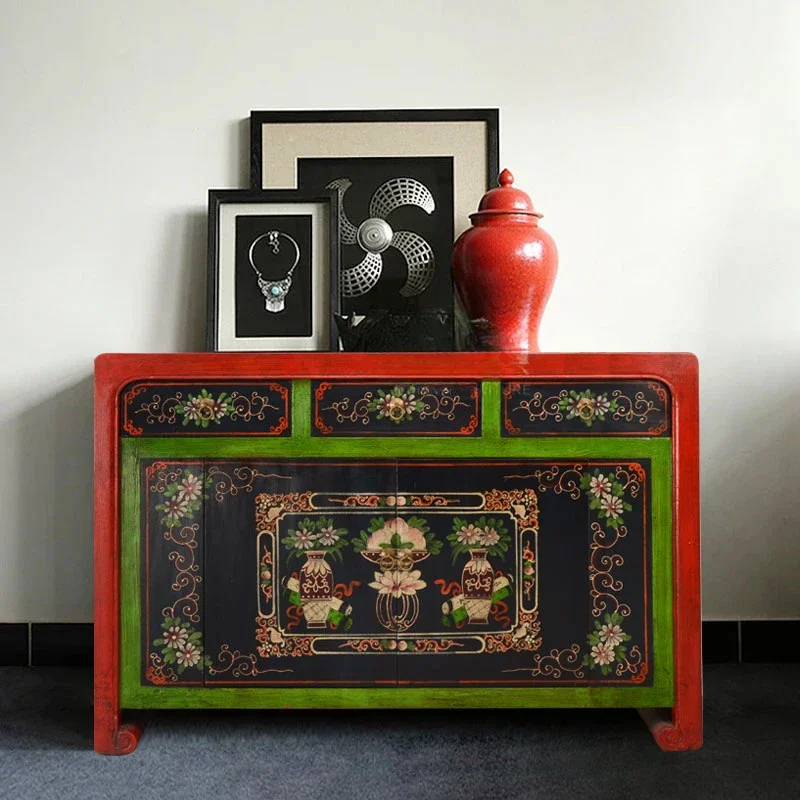 

Elm Furniture Painted Sideboard Cabinet Solid Wood Porch Distressed Locker Classic Style