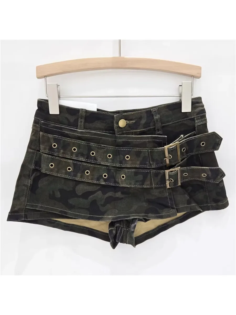 GALCAUR ヒットカラースプライシングレースアップセクシージーンズ女性ハイウエスト痩身アメリカンレトロ女性のパンツ夏の新スタイルのファッション