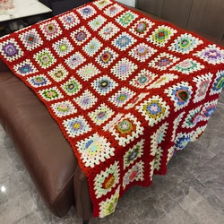 DIY Spring and Autumn Blanket Handmade Crochet Warm Scarf  Crochet Table Runner Decorate carpet Shawl Pastoral Stereo Tapestry