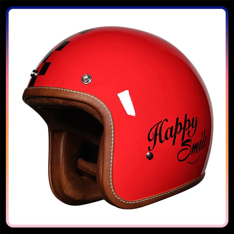 

Helmets for Motorcycle 3/4 Open Face Motorbike Helmet Retro Jet Helmet for Scooter Cruiser Moped DOT Approved Vintage Open Helm