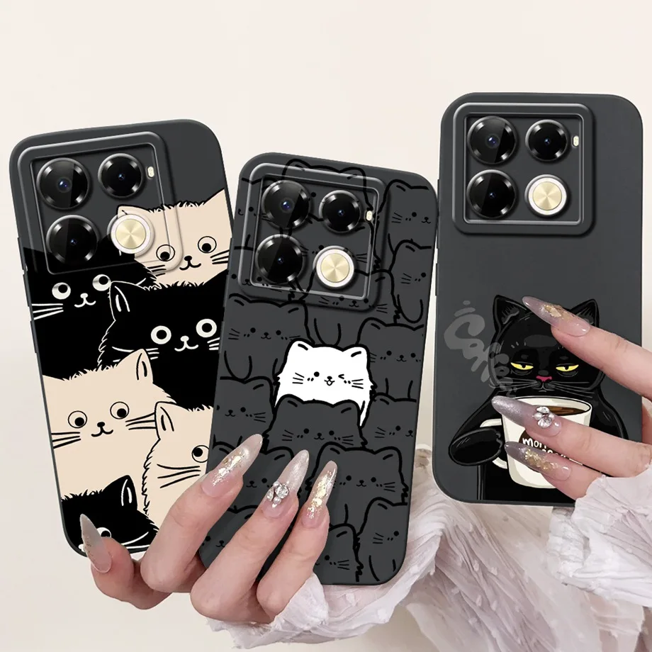 For Infinix Note 40 X6853 / Note 40 Pro 4G 5G / Note 40 Pro+ Plus Case Cover Liquid Silicone Soft TPU Cool Style Cartoon Fundas