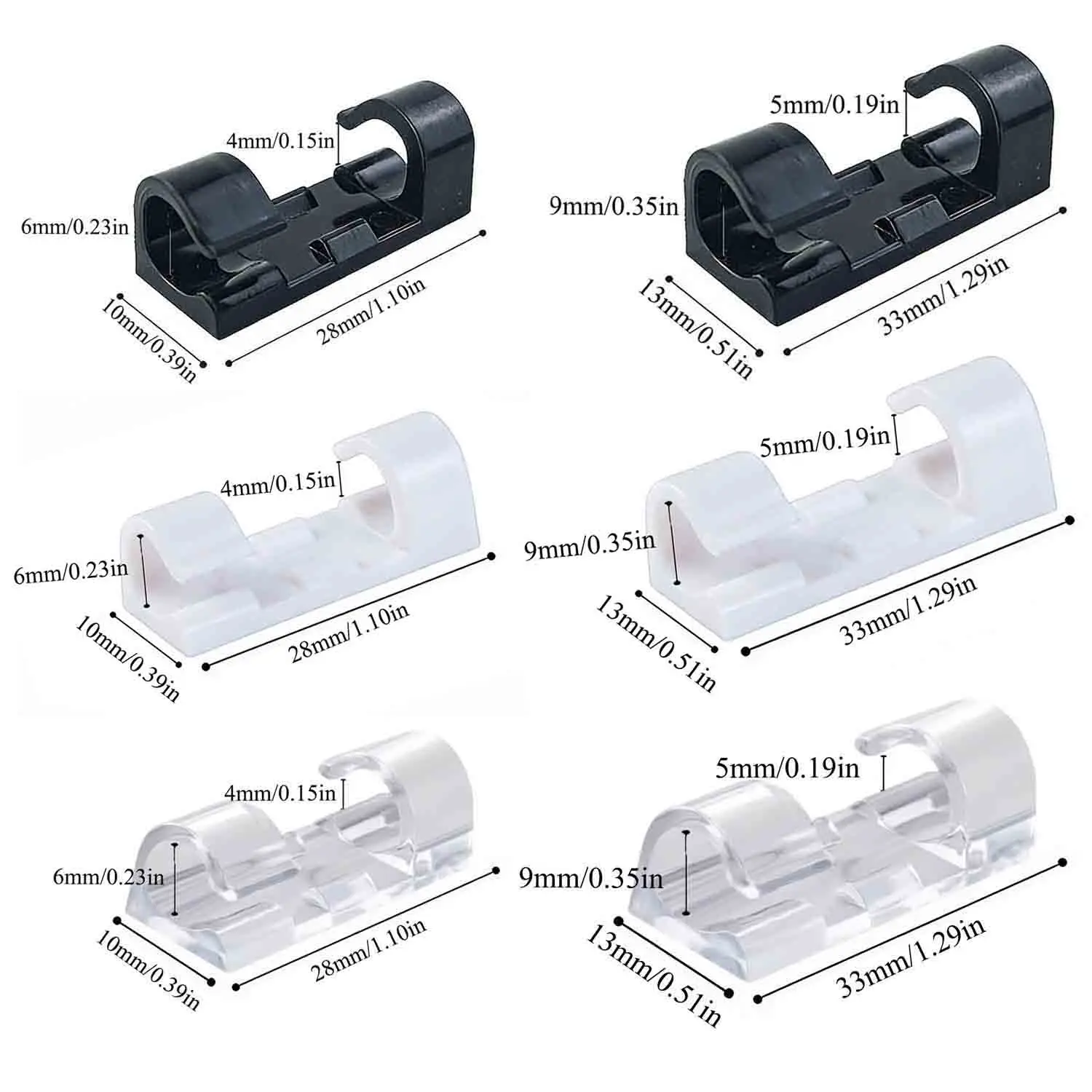Cord Management Organizer Adhesive Cable Clips Wire Holder for Wall Clear Strong Self-Adhesive Stickers for Desk Office Home