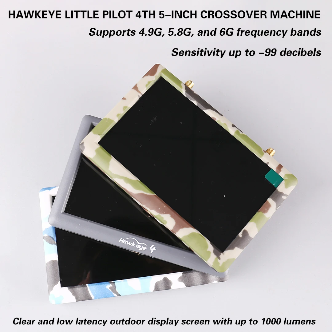 Hawkeye Little Pilot 4 FPV Monitor for RC Drone 5.8G 48CH Diversity Dual Receiver 5inch 800X480 700LUX Built-in DVR 5.8-850MHz
