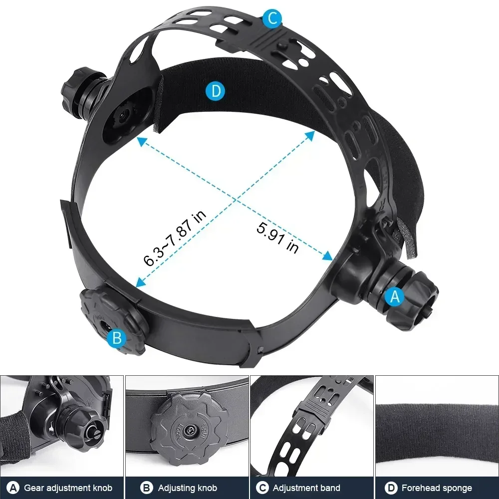 Imagem -03 - Escurecimento Automático Solar Soldagem Capacete Cap Goggles Soldadores de Filtro Leve para Solda Mig Mma Tig