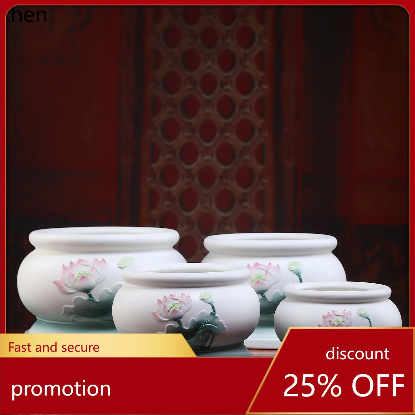 Cz ceramic lotus incense burner - home use, indoor offering, guanyin worship, buddhist incense burner bowl, complete set