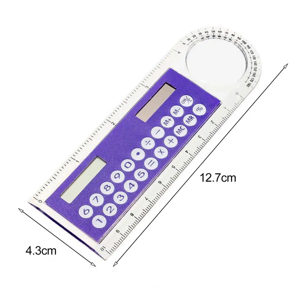 10cm Solar Ruler Calculator Multifunctional Large Display Screen Stationery 3 In 1 Solar Card Ruler Portable For School Office