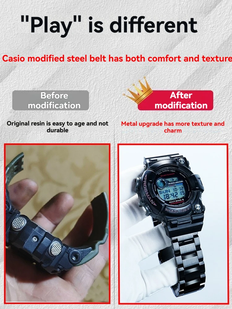 حزام من الفولاذ المقاوم للصدأ لساعة كاسيو جي شوك 3184 GWF1000 الجيل الخامس فروجمان GWF-1000 سلسلة حزام الساعات ملحقات ساعة رجالي