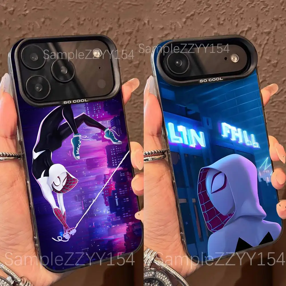 

G-Gwen Stacy Spider Woman Phone Case For IPhone 15,16,17,13,14,11,12,Pro,Max,Plus,E,Air,Mini Gray Matte Shockproof IMD Cover
