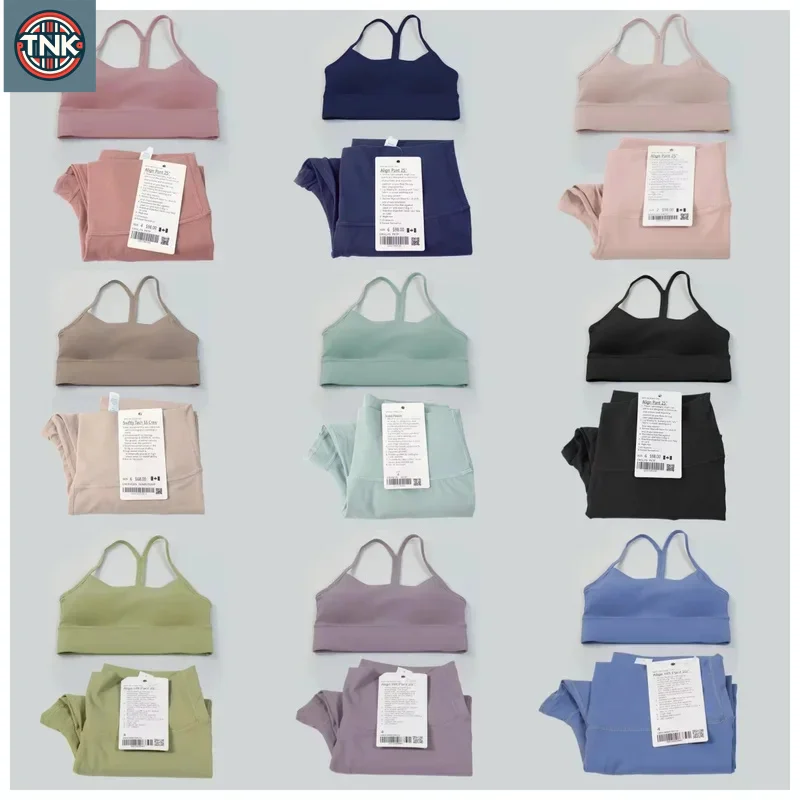 2-teiliges Yoga-Set für Damen, Sportbekleidung, Gym-Top, Y-Form-BH, Fitness-Leggings mit hoher Taille, Workout-Sportkleidung, Trainingsanzüge