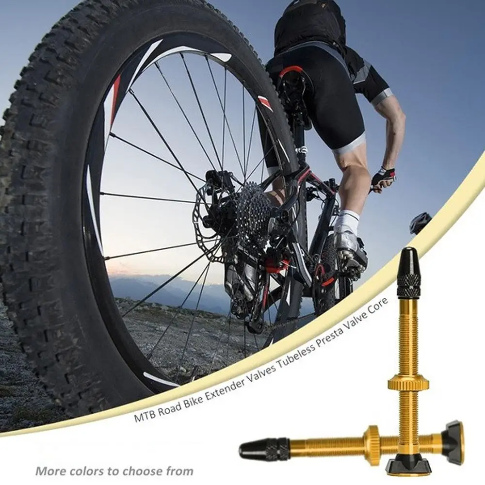 

Compatible 60mm Alloy Stem Aluminum Brass Sealant Extender Valves Presta Valve Tubeless Tire MTB Bicycle