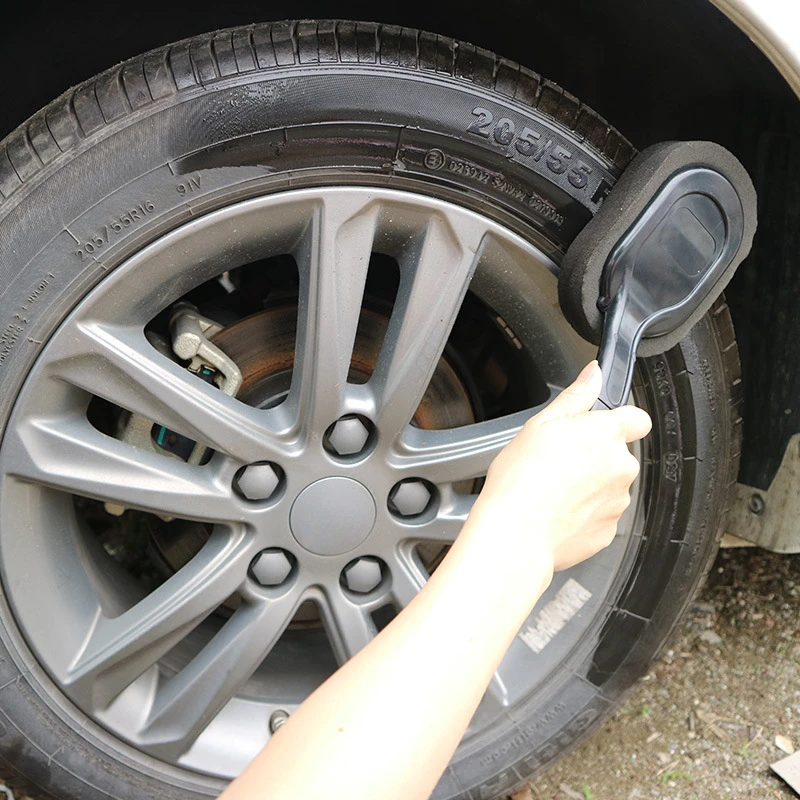 Esponja de depilação para roda de pneu de carro, escova de limpeza, polimento, cabo longo, cera, lavadora, limpeza, cuidados com a pintura removível