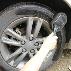 Esponja para encerar ruedas de neumáticos de coche, cepillo de limpieza y lavado, cepillo de pulido con mango largo, lavadora de cera, toallita para el cuidado de la pintura extraíble