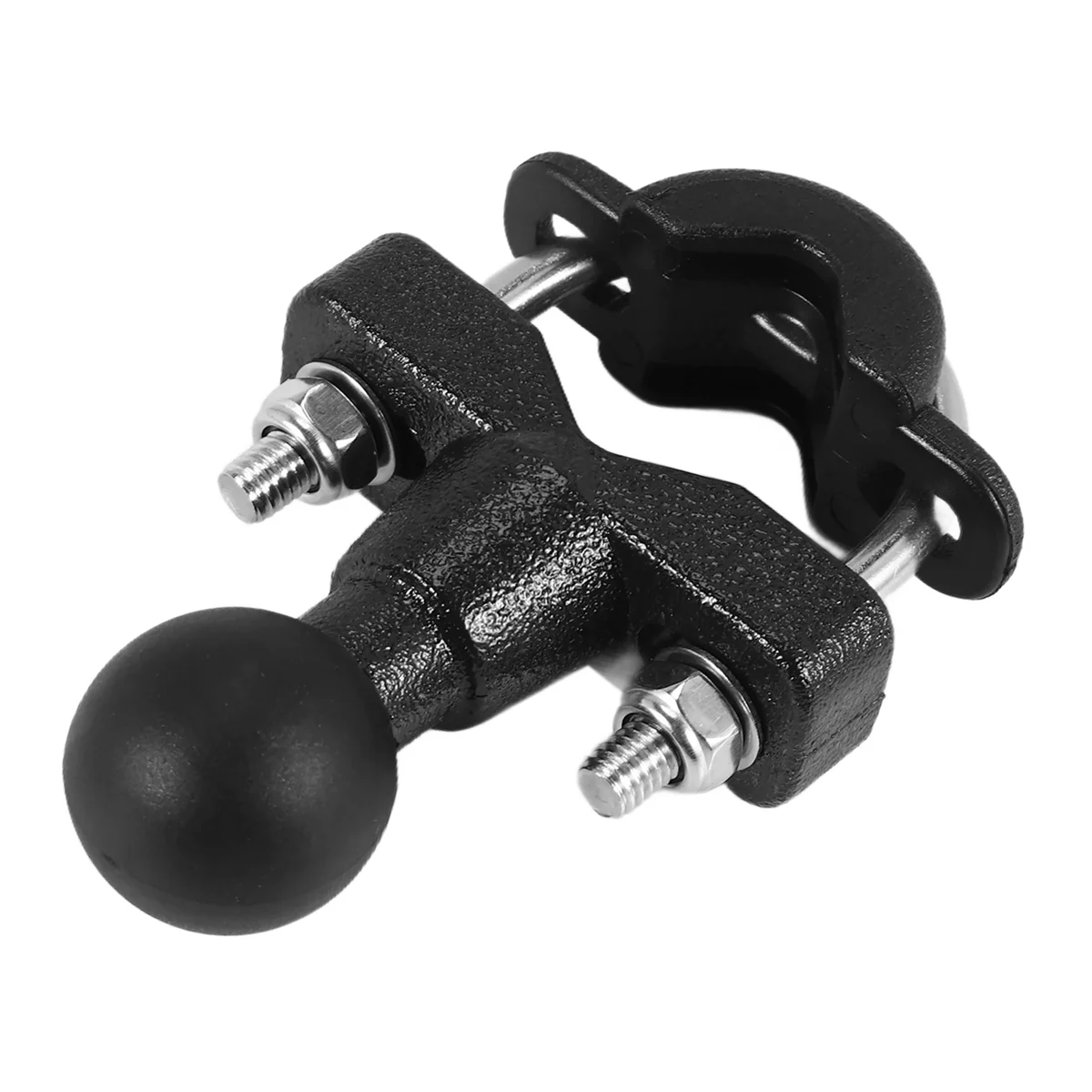 Motorcycle Handle Bar Rail Mount 37mm Width U-Bolt Mounting Base with 1 Inch Ball for Gopro GPS Work for Ram Mounts A005