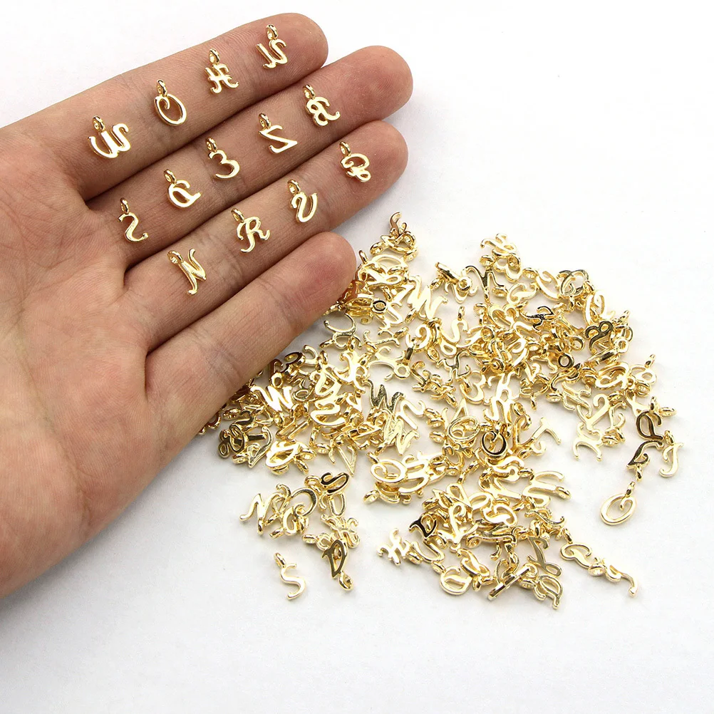 

104Pcs Charm for DIY Jewelry Lovely Alloy Letter Pendants Craft Supplies for Necklace Earring Keychain Sweater Chain Decor