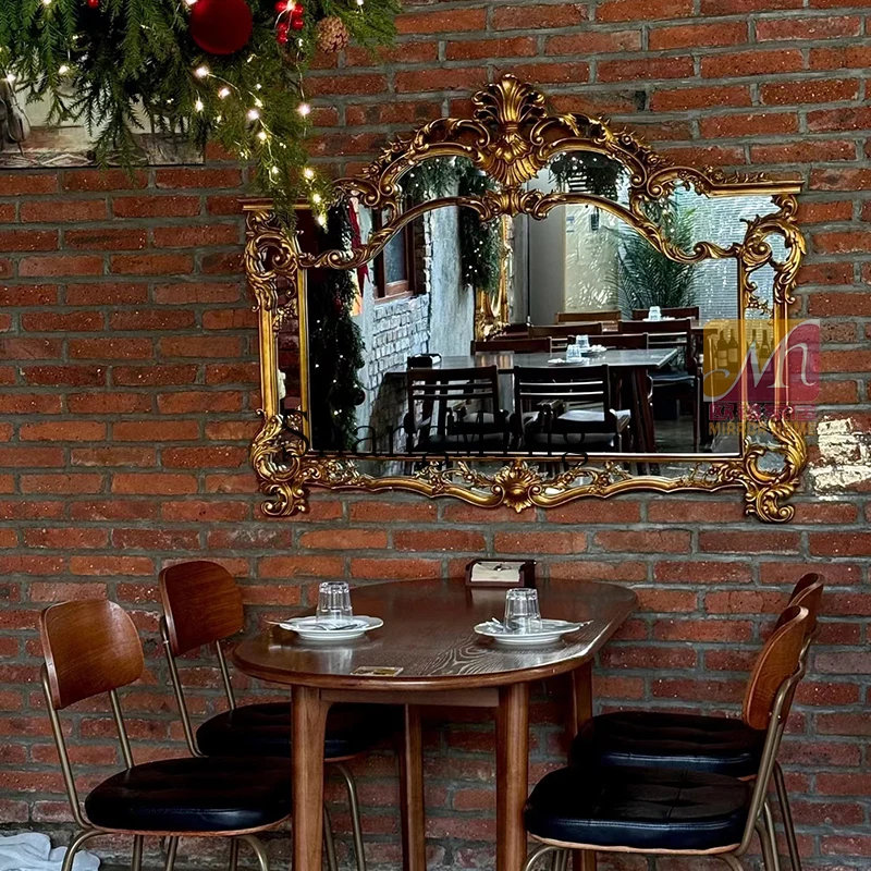 مرآة حمام كلاسيكية من CL، مرآة حائط لخلفية غرفة المعيشة، مرآة مدفأة معلقة على شكل خاص على الحائط #4