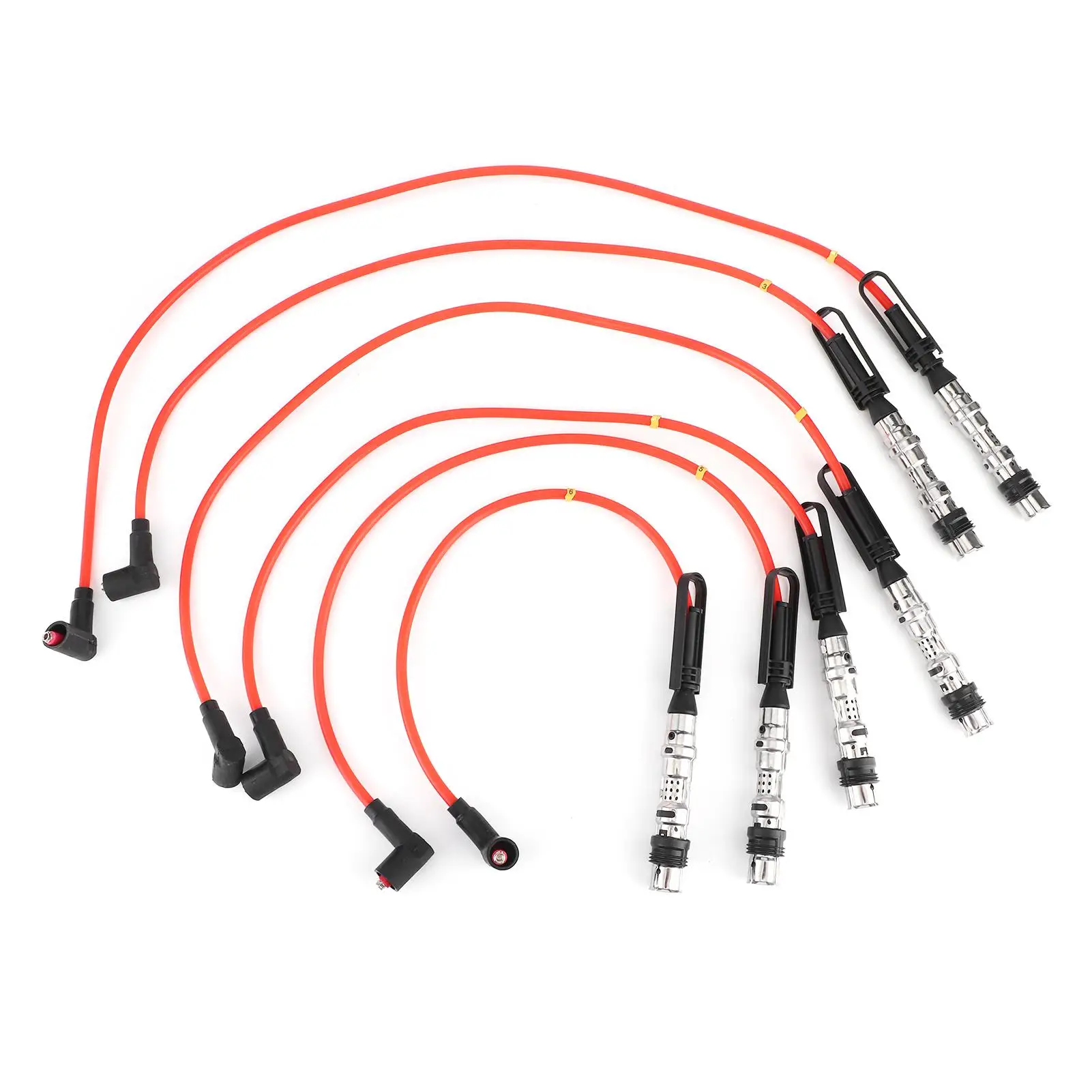 6Pcs Ignition Cable Spark Wire for Cord 1J0998031 Fit iii for corrado VR6 2.8 2.9 with Pull Rod