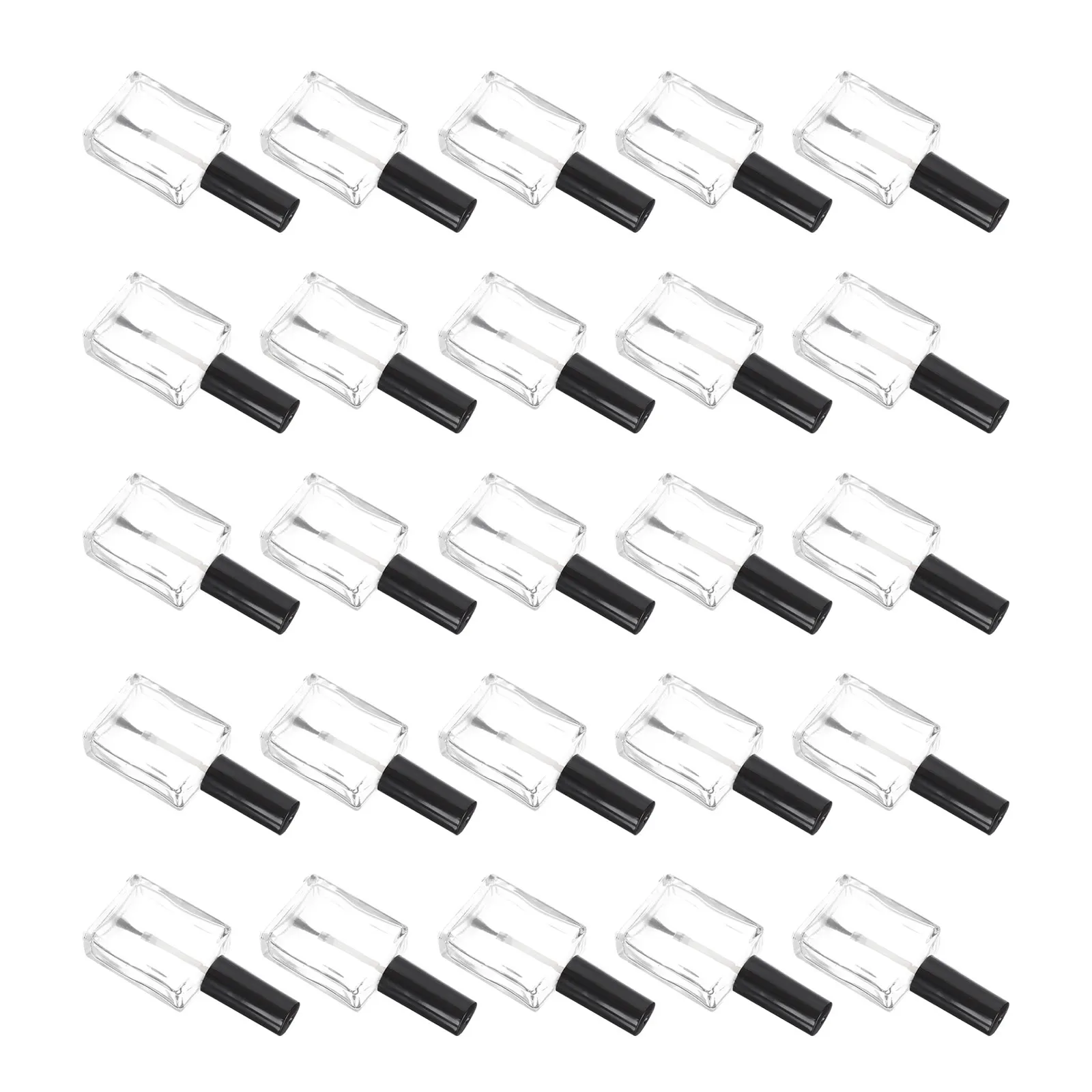 

20Pcs Empty Nail Polish Bottles Durable Nylon PP Glass Material Professional Salon Use Flat Shape Storage Tool
