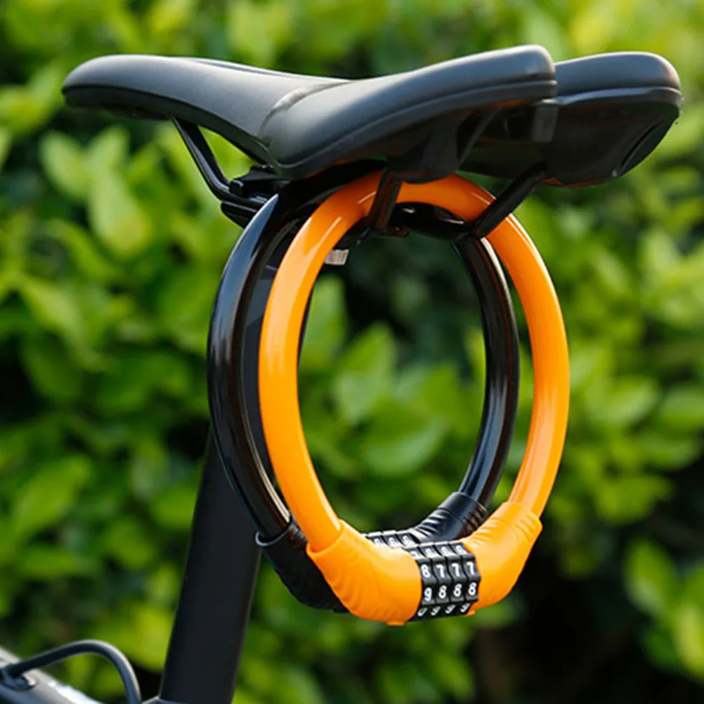 

1Pcs Password Bike Lock Portable Coded Lightweight Durable Password Padlock Safe for Bicycle Tire Outdoor Riding Black