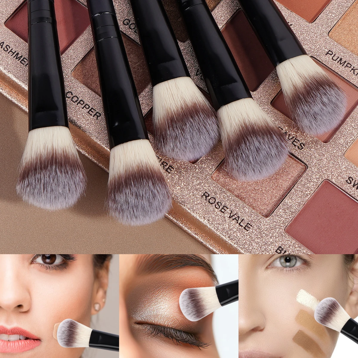 MAANGE 5Pcs Flawless Facial Makeup Brushes Soft Bristle Make-up Details Brushes for Concealer Cosmetics Makeup Tool for Beauty