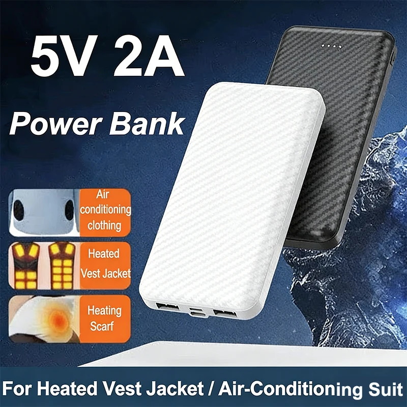 

Power Bank 20000 mAh 5V 2A Portable Charger For Cooling Fan Heated Vest Jacket Power Bank For Xiaomi Mi iPhone External Battery