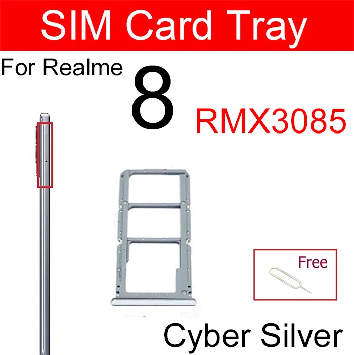 Sim Card Tray For Oppo Realme 8 8i 8S 5G 8 Pro SIM Card Slot Holder Micro SD Card Adapter Replacement Reapir Parts