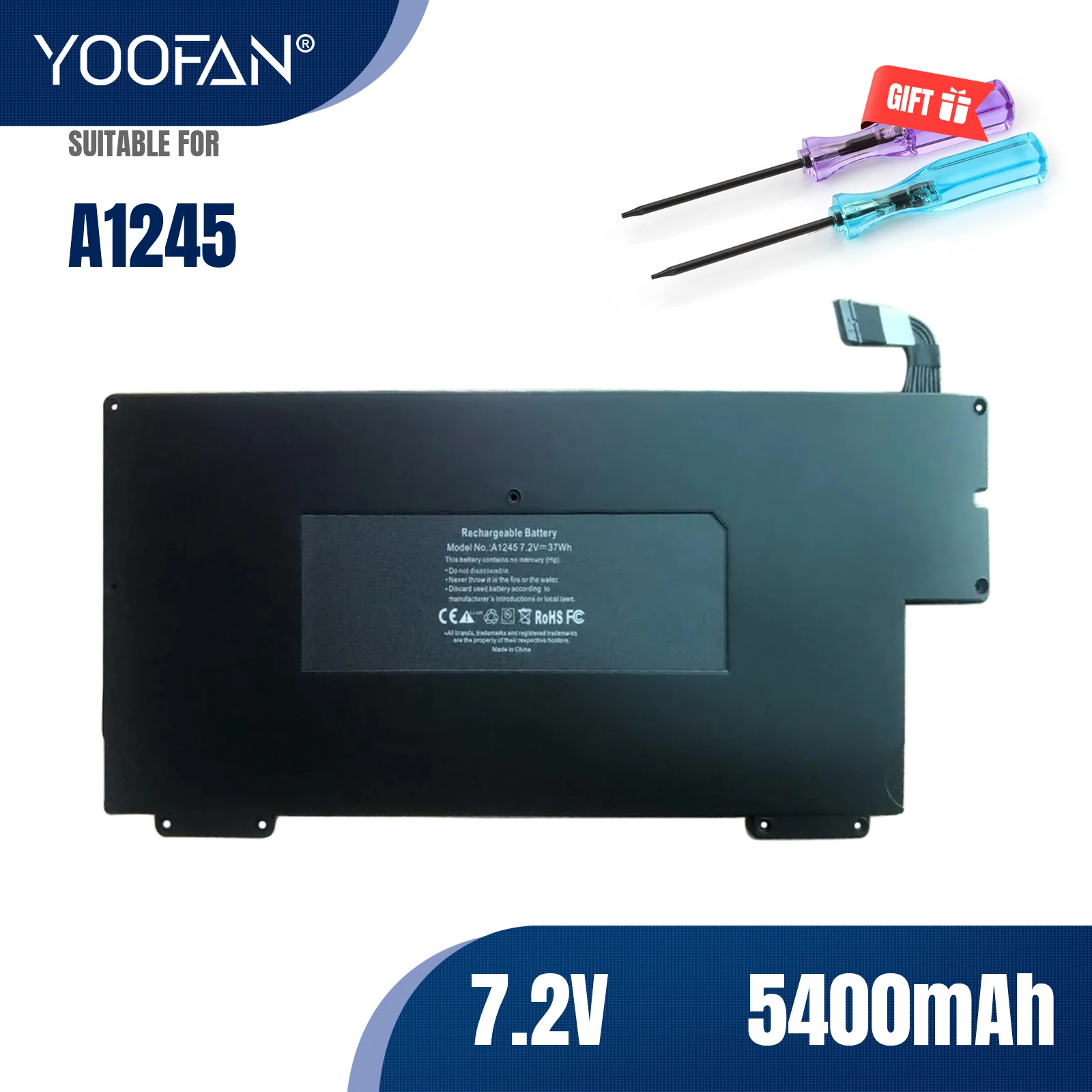 

YOOFAN Batería A1245 для Apple MacBook Air 13", A1237, A1304, MB003, MC233LL/A, MC234CH/A, MC504J/A, MC503J/A