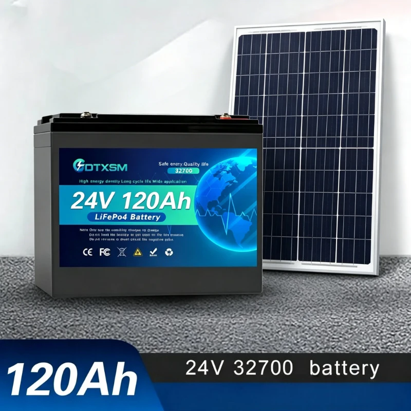 

LiFePO4 24V 100Ah Battery Pack 32700 100A BMS High Power Rechargeable Battery for RV Camping Off-Grid Power