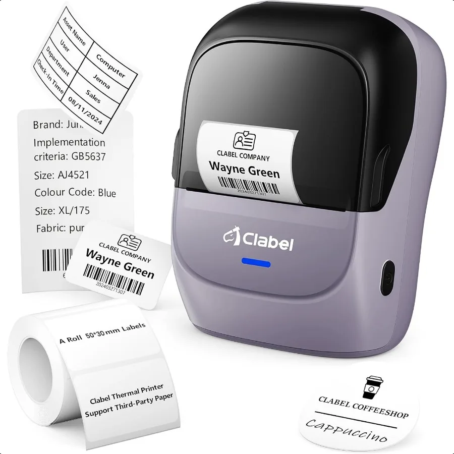 

Label Maker hine со лентой: 221B Inkl Принтер для этикеток Ручной принтер штрих-кодов, совместимый с телефоном ПК для розничной торговли в школе и офисе