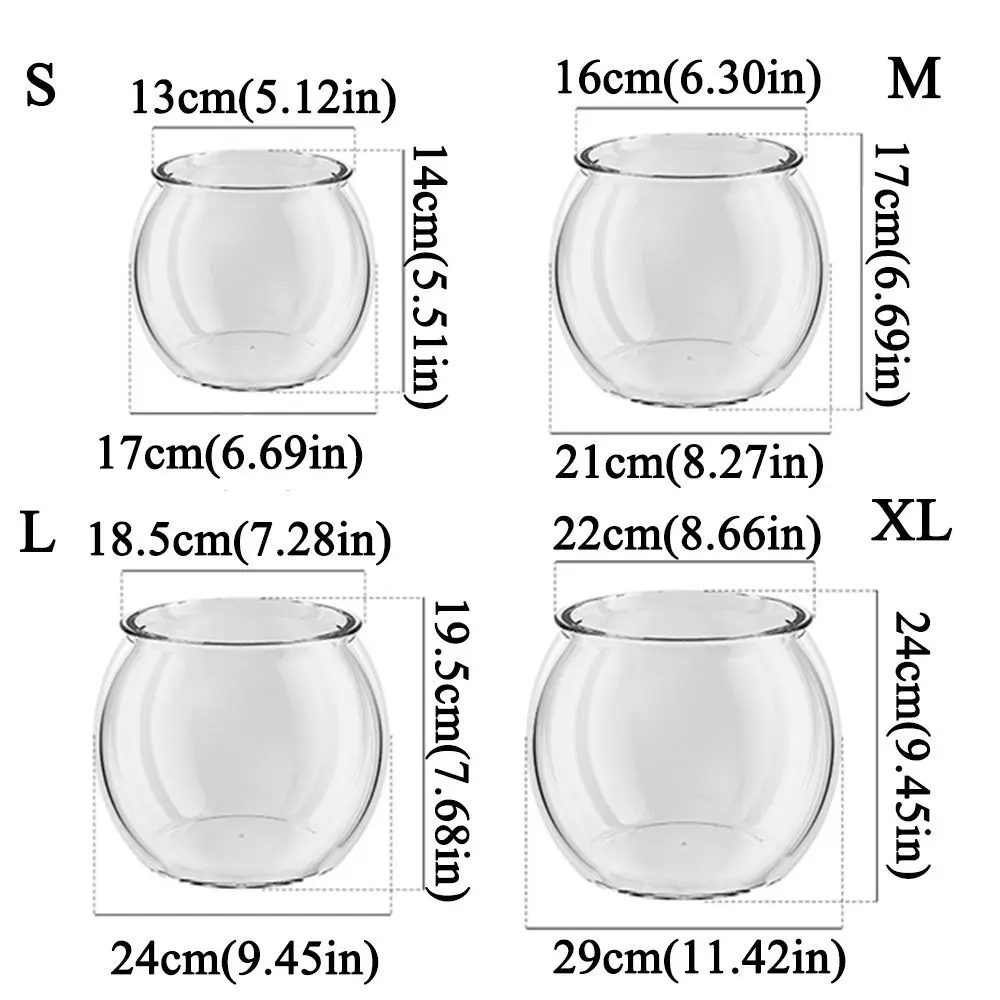 Ultra Klare Runde Fisch Schüssel Goldfisch Schüssel Kunststoff Fisch Betrachtung Tank Bruchsicher Haushalt Desktop Aquarium Tisch Ornament