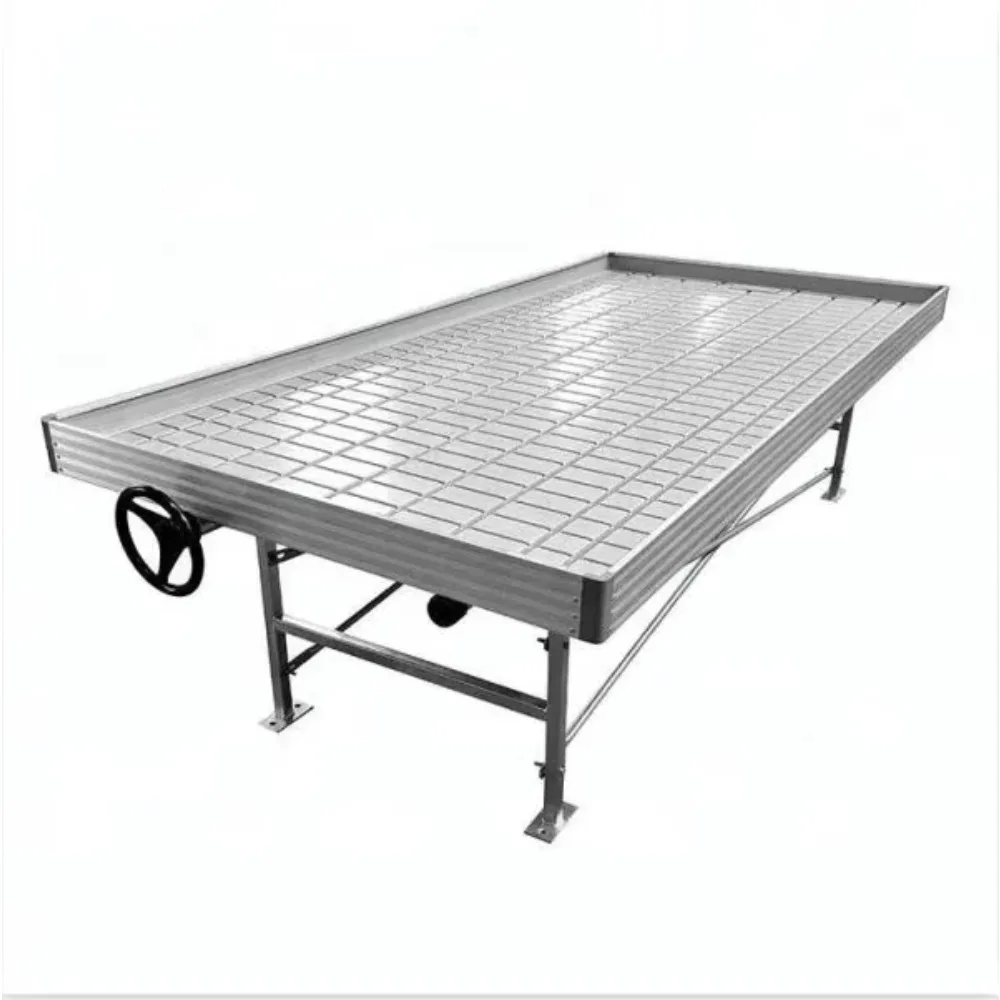 Greenhouse Benches Flood Grow Trays Sliding Tables Vertical Growing System Hydroponic Rolling Bench Grow Tables