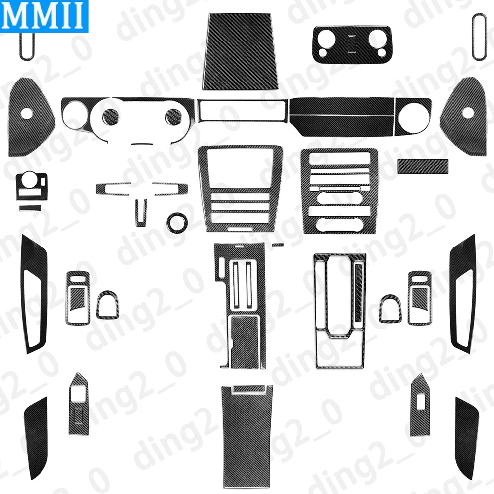 

48Pcs Real Carbon Fiber Set Full Interior Dashboard Trim Cover Car Accessories Decoration Sticker For Ford Mustang GT 2009-2014
