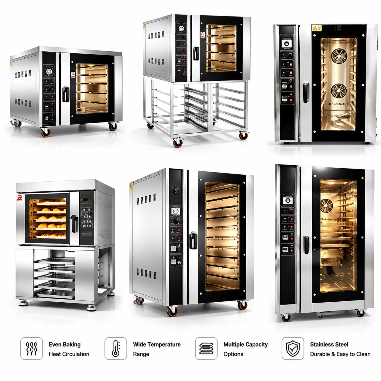Buy CE ETL Certified Commercial 5/10/12 Tray Bakery Convection Oven Gas Electric Hot Air Baking Oven for Bread Baguette Pastry