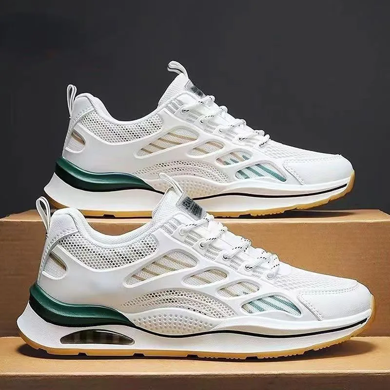 Lightweight Knit Mesh Male Running Shoes Soft Shock Absorb Insole Anti Skid Wear Resistant Sole Fitness Workout Daily Commute
