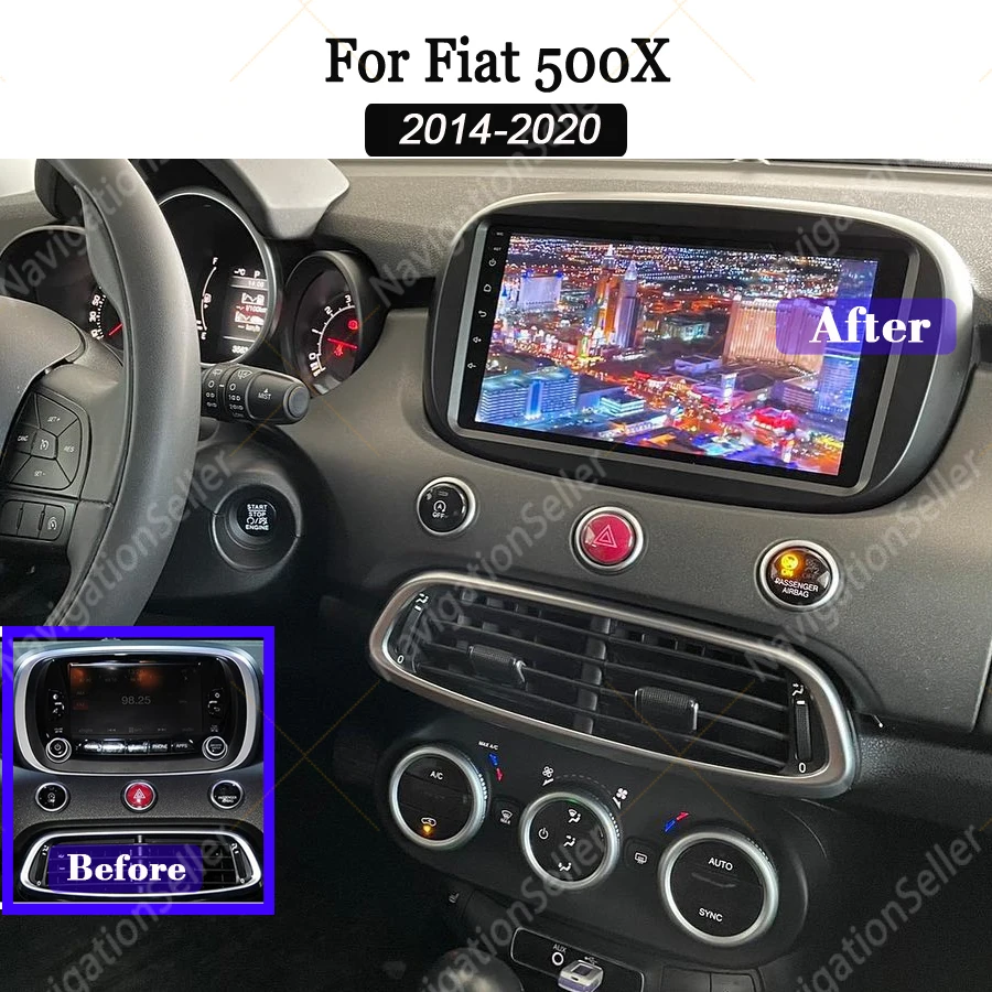 

Android Car Radio For Fiat 500X 2014 2015 - 2020 Navigation GPS Carplay Stereo Android Auto Multimedia Player WiFi DSP Bluetooth
