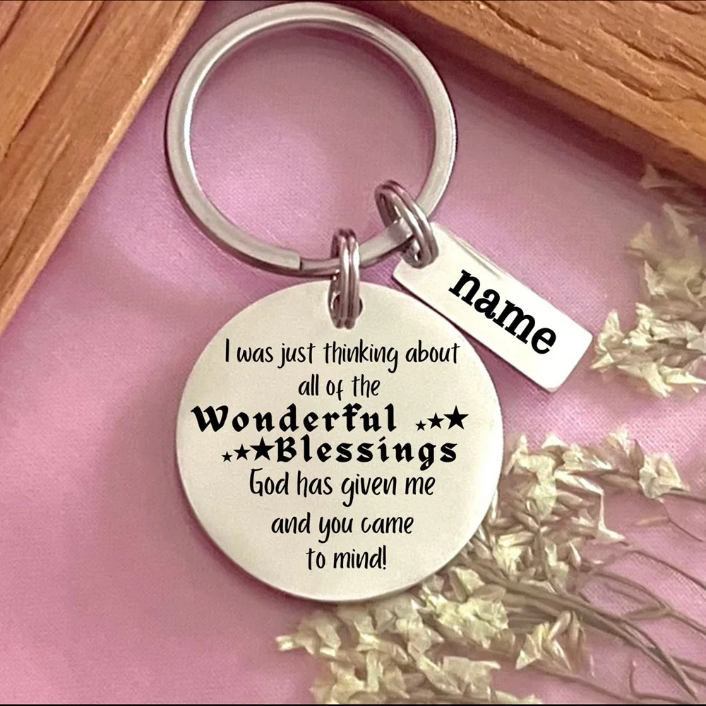 Wonderful Blessing Stainless Steel Keychain God's Gift To Me Keyring Key Chains for Women and Men  Cute Car Keychain Couple gift