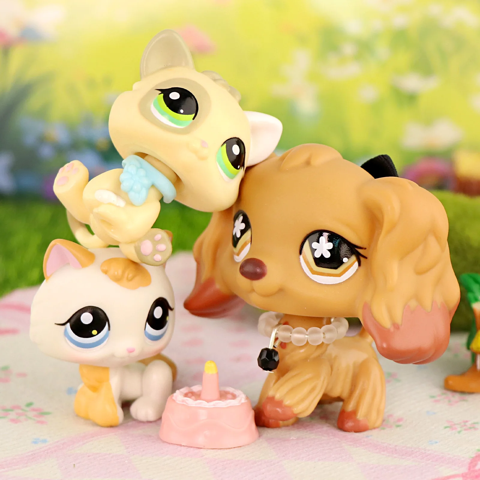

3 Pcs Minilpsshop Bobble Head Toys Kitten #134 #1013 Collie #893 Kids Gift for lps
