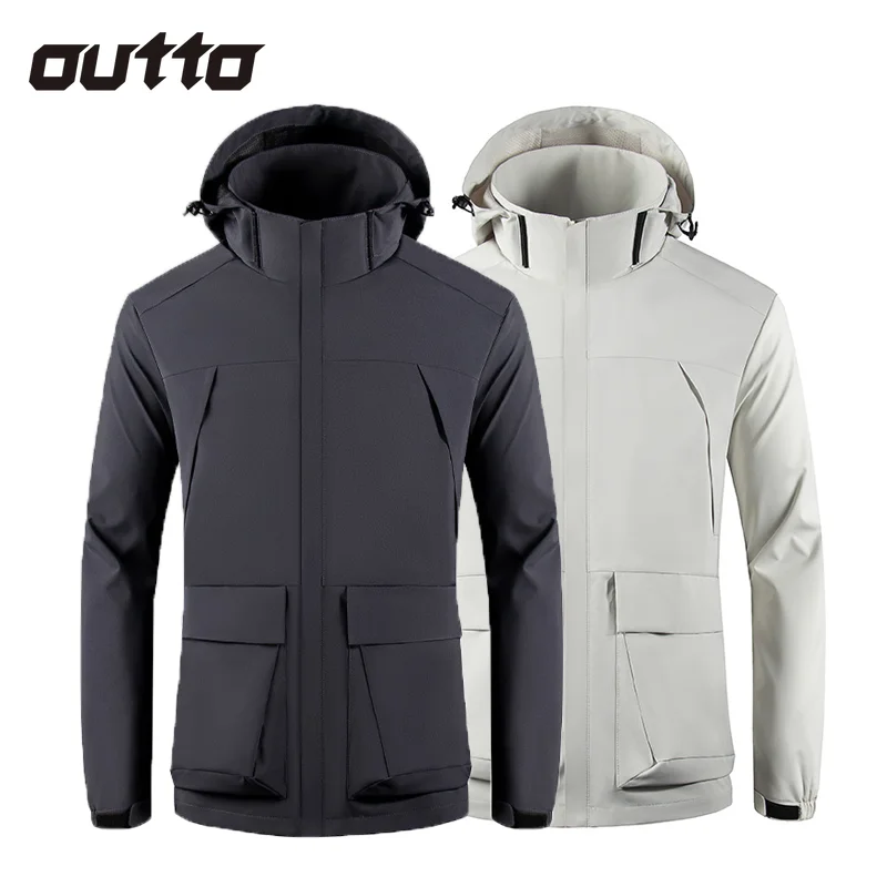 Outdoor Multi-pocket Charge Jacket Men New Windproof Waterproof Breathable Climbing Coat Spring Autumn Functional Hooded Jackets