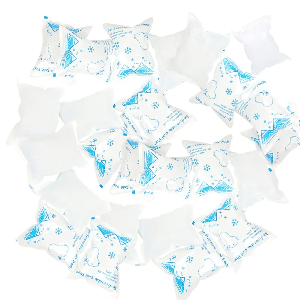 

Long-Lasting & Reusable Ice Packs: 16/25/50 Single Dry Ice Pack Options for Shipping, Lunch Coolers & Injury Cold Therapy