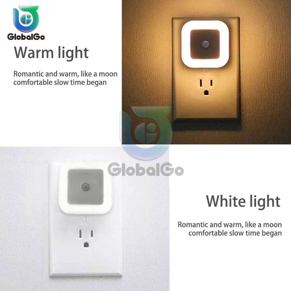 Đèn ngủ Led cảm biến chuyển động thông minh với Đèn Ngủ Cắm phích cắm chuẩn Châu Âu anh đèn cạnh giường cho hành lang Đèn tường lối đi cho lối đi gia đình WC