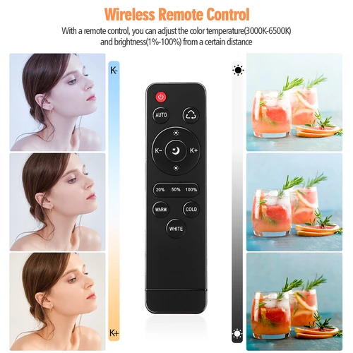 Imagen 2 del producto Andoer-bombilla LED de 85W, 3000K-6500K, lámpara de fotografía, ahorro de energía, montaje E27, Control remoto para estudio de fotografía y hogar