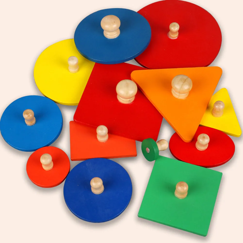 

1Set Round Wooden Shape Puzzles Geometric Colorful Baby Early Learning Game Toddler Educational Gift Colorful Puzzles Game