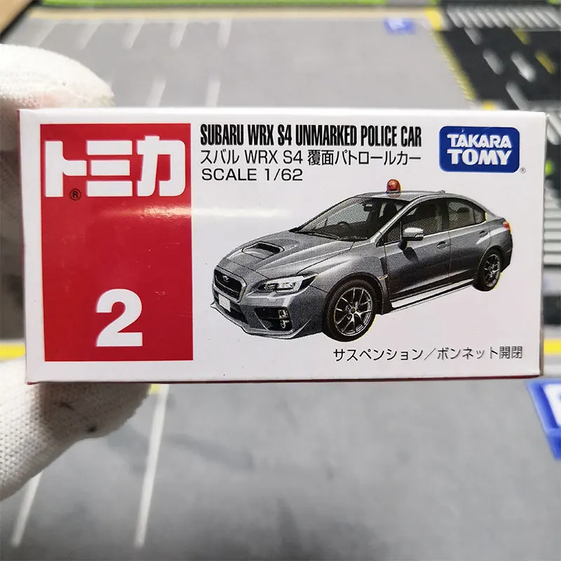 In Stock Original Tomica No.2 Subaru WRX S4 Unmarked Patrol Car Diecast Alloy Model Takara Tomy Police Car Collectible Mini Vehi