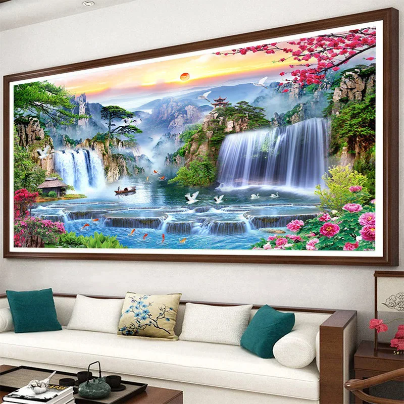 

DIY AB Diamond Painting Full Embroidery,Cross Stitch,Diamond Mosaic,Home Decoration Handmade Waterfall New