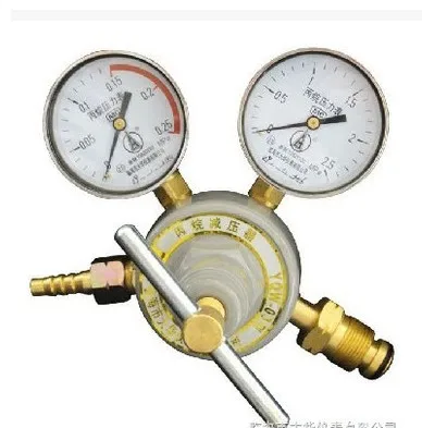 

Linhai Dahua oxygen pressure reducer valve YQY-07 copper oxygen cylinder oil-free pressure gauge 2.5mpa/25mpa