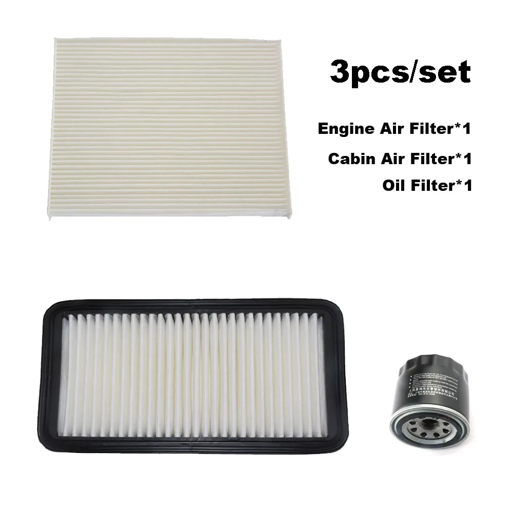 3pcs Filter Set For Hyundai Accent MC 1.6L 2005 2006 2007 2008 2009 2010 A/C Cabin Engine Air Cleaner Oil Filter Car Accessories