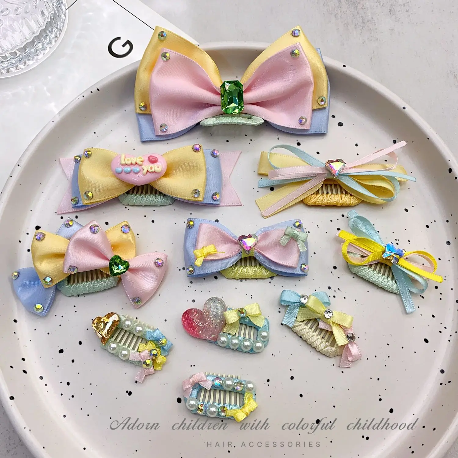 Pinzas para el cabello para perros con lazos bonitos de Color caramelo, accesorios para el cabello de mascotas hechos a mano de lujo, horquillas de cristal con perlas para cachorros, Chihuahua, caniche