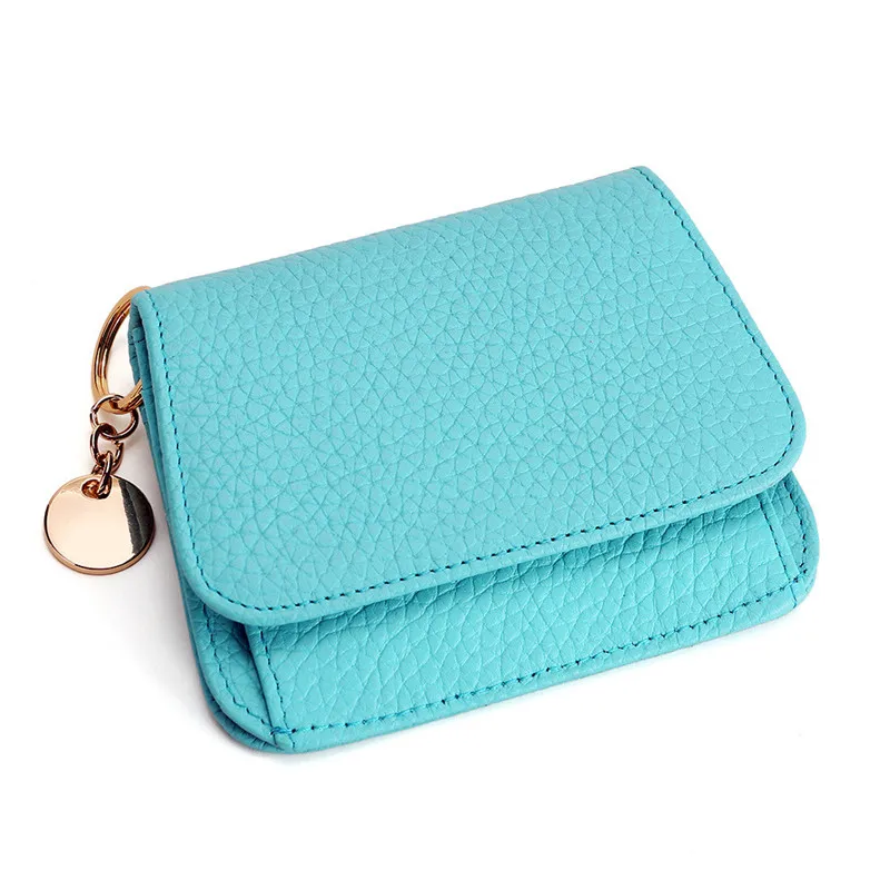 Cartera de piel auténtica para mujer, monedero pequeño con cremallera, monedero corto, tarjetero