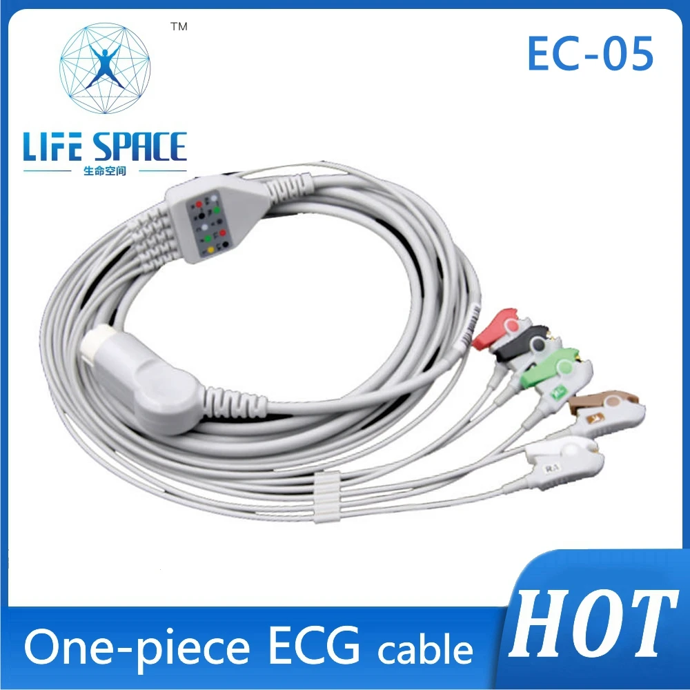 Ecg Cable Compatible PHILI DEFIBRILATOR AHA/IEC 3 Lead 5 Leads Snap Clip Grabber for Ecg Electrocardiograph Patient Ecg Monitor